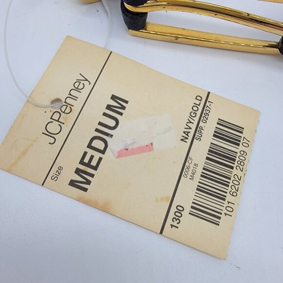 WORTHINGTON BELT BLACK GOLD TONE BUCKLE SZ M SKINNY BELT 34‎ NWT Vintage Classic - Picture 2 of 8